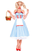 Costume Bière Fille Vichy Plaid 4 Pièces Costumes Bleu Bébé Oktoberfest Déguisements Halloween