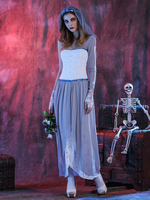 Costume Blanc Chapellerie Robe Femmes Mariée Set Costumes de Fêtes Déguisements Halloween