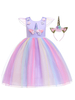 Costume Cadeau Noël Enfant Tutu Robe de Princesse Fille Licorne Cosplay Déguisement Halloween Baptême