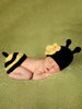 Costume Carnaval Carnaval de bébé nouveau-né accessoires de prise de vue en tricot abeille chapeau chapeau