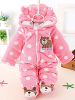 Costume Carnaval Ours Rose En Flanelle Pour Bébé Grenouillère Kigurumi Carnaval Pyjamas Enfant Cadeaux Noël