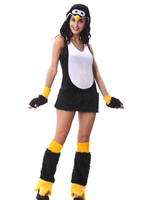 Costume Carnaval Sexy Penguin Costume Carnaval Déguisements Halloween Costume Carnaval Noir Faux Fur En 4 Pièces Déguisements Halloween