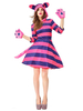 Costume Carnavals dhalloween pour femmes lilas rayures adultes robe danimal drôle robe de vacances en polyester