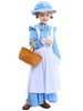 Costume Chapeau Coton Enfant Bleu Ciel Robe de Fille Cosplay Rétro Déguisement Halloween