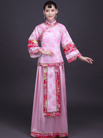 Costume Chinois Féminin Robe Qipao Rose Déguisements Halloween
