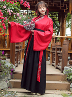 Costume Chinois Hanfu Ancient Traditionnel Rouge Femmes Outfit Déguisements Halloween