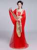 Costume Chinois Traditionnel Féminin Rouge Satin Femmes Hanfu Robe Ancienne Dynastie Tang 3 Pièces Déguisements Halloween