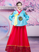 Costume coréen dHalloween Robe de danse traditionnelle en satin Hanbok pour femmes
