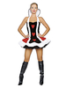 Costume court sexy de reine de coeur dHalloween avec motif de coeurs Halloween