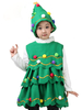 Costume darbre de Noël vert de Noël Robe de chapeau en fibre de polyester Costumes de vacances de Noël Ensemble complet