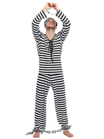 Costume dDéguisements Halloween Costumes de Prison Costume de Prisonnier Carnaval