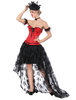 Costume dDéguisements Halloween Gothique Femmes Rouge Vintage Corset Haut Haut Bas Jupe