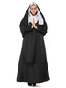 Costume dDéguisements Halloween noir Capuche Robe Polyester Femmes Nonne Set Costumes dDéguisements Halloween