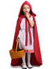Costume dDéguisements Halloween pour enfants Cape en coton à capuchon avec chaperon rouge