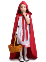 Costume dDéguisements Halloween pour enfants Cape en coton à capuchon avec chaperon rouge
