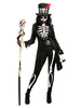 Costume dHalloween effrayant ensemble de costume de bloc de couleur squelette noir en 5 pièces pour les femmes Halloween