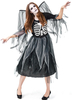 Costume dHalloween pour femme Ange squelette Robe de vacances en fibre de polyester