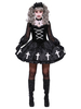 Costume dHalloween pour femme Costume de vampire à couches géométriques Robe de vacances
