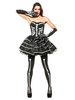 Costume dHalloween pour femme Robe dHalloween en couches squelette en fibre de polyester noire