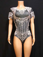 Costume Danse Jazz Femmes Sexy Body Manches Courtes Déguisements Halloween