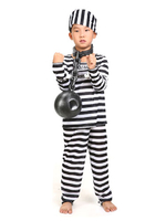 Costume d’Déguisements Halloween prisonnier Costume rayure bagnard pour les enfants Déguisements Halloween