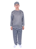 Costume de bagnard Stripe prisonnier Déguisements Halloween Costume masculin Déguisements Halloween