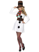 Costume de bonhomme de neige de Noël Robe blanche Composants de chapeau en polyester Motif de Noël Vacances de Noël Costumes de bonhomme de neige