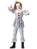 Costume de carnaval fantaisie Clown Pennywise Costume drôle gris clair Peplum vacances Costumes Déguisements Halloween