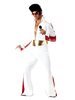 Costume de célébrité dDéguisements Halloween Combinaison Elvis Presley Men White