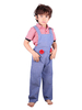 Costume de Cosplay dagriculteur pour enfants bleu gris Polyester haut salopette enfants Costume dhalloween