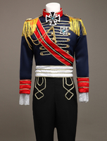 Costume de cosplay de cour européenne bleu Déguisements Halloween