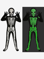 Costume de cosplay en os de crâne blanc pour enfants costume de fantôme de scène costume de fête une pièce pour Halloween