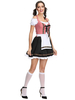 Costume De Cosplay Fille De Bière Rose Plaid À Lacets Tablier Oktoberfest Déguisements Halloween Carnaval