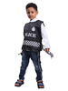 Costume de Cosplay pour enfants policier Costume de flics en fibre de polyester noir Costume dhalloween pour enfants