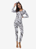 Costume de cosplay sexy en polyester zentai avec combinaison zèbre