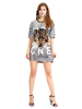 Costume De Danse Hip Hop Sequin Tete De Tigre Glitter Silver Shift Dancing Robe Déguisements Halloween