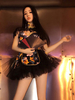 Costume De Danse Jazz Déguisements Halloween Femmes Imprimé Discothèque Porter Tenue 3 Pièces