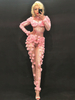 Costume De Danse Jazz Femmes Sexy Manches Longues Semi Sheer Long Combinaisons Déguisements Halloween