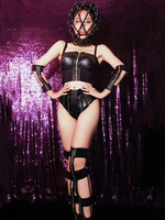 Costume De Danse Jazz Noir Synthétique Femmes Sexy Tenue Déguisements Halloween