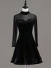 Costume de Danse Latine Black Women Semi Sheer Danseur Costume Déguisements Halloween