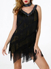 Costume de Danse Latine Col V Paillettes Paillettes Femmes Robe Paillettes Danse Porter Déguisements Halloween