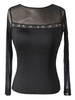 Costume de danse latine Costume de danse semi-transparente pour femmes noires Déguisements Halloween