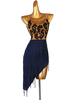 Costume de danse latine Deep Blue Womens Lycra Spandex Dress Dance Wear
