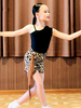 Costume de danse latine pour enfants filles ensemble noir jupe lycra spandex haut vêtements de danse