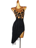 Costume de danse latine robe noire en lycra spandex pour femmes vêtements de danse