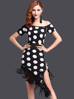 Costume de danse latine Soie de lait Robe de danse Déguisements Halloween