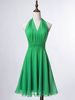 Costume de Danse Latine Vert Mousseline Dos Nu Plissée Femmes Vêtements de Danse Déguisements Halloween