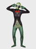 Costume de grenouille zentai pour adultes sexy vert lycra élasthanne blocs de couleurs animaux costumes complets pour le corps