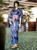 Costume De Kimono Bleu Royal En Mélangé De Coton Robe De Toussaint De Fêtes Déguisements Halloween
