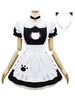 Costume de lolita bonne en polyester bicolore plissé col Peter Pan manches courtes Déguisements Halloween